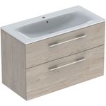 Juego de lavabo para mueble serie Selnova Square, referencia 501.247.00.1 de Geberit, Nogal hickory claro / Melamina estructura